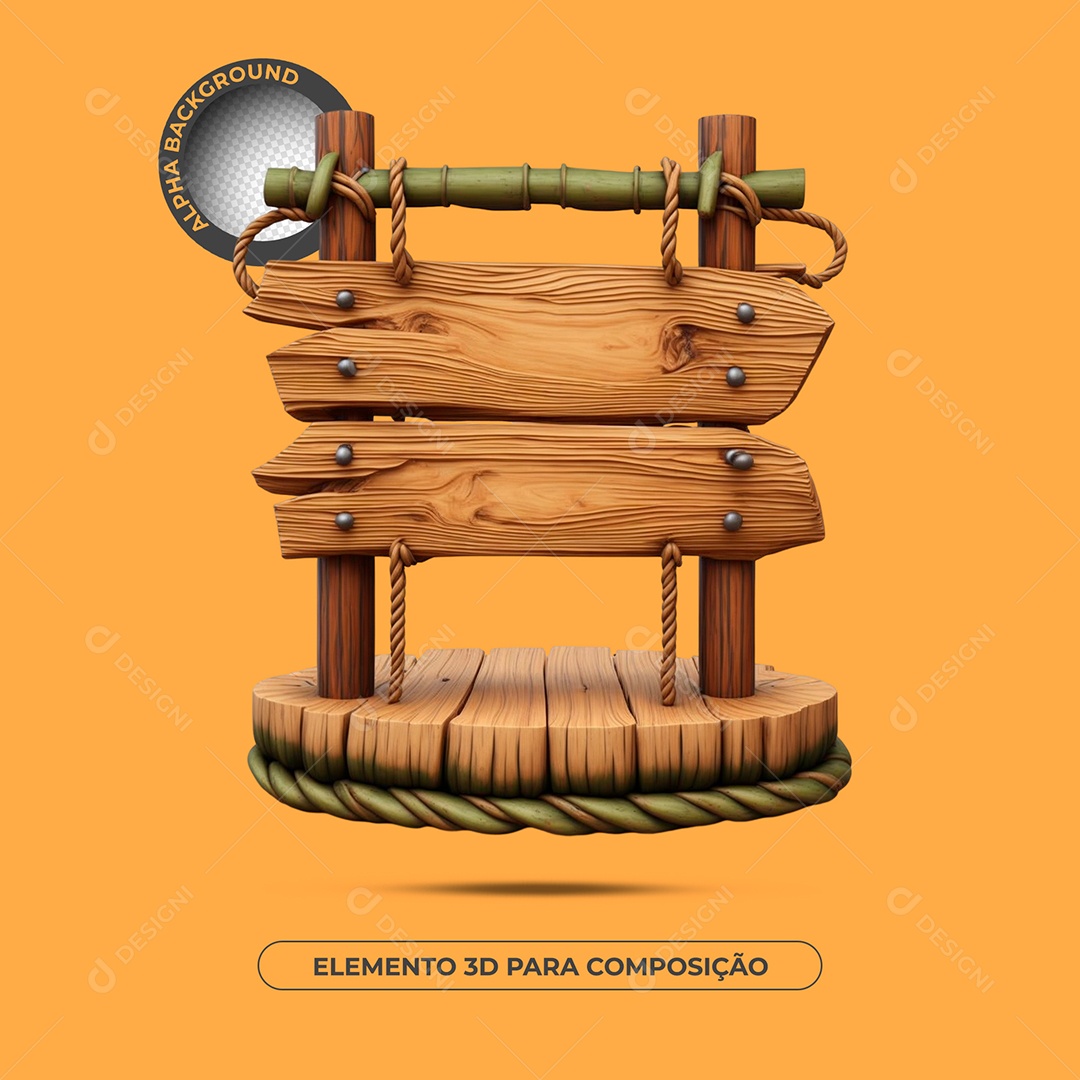 Placa e Pódio Elemento 3D Para Composição PSD