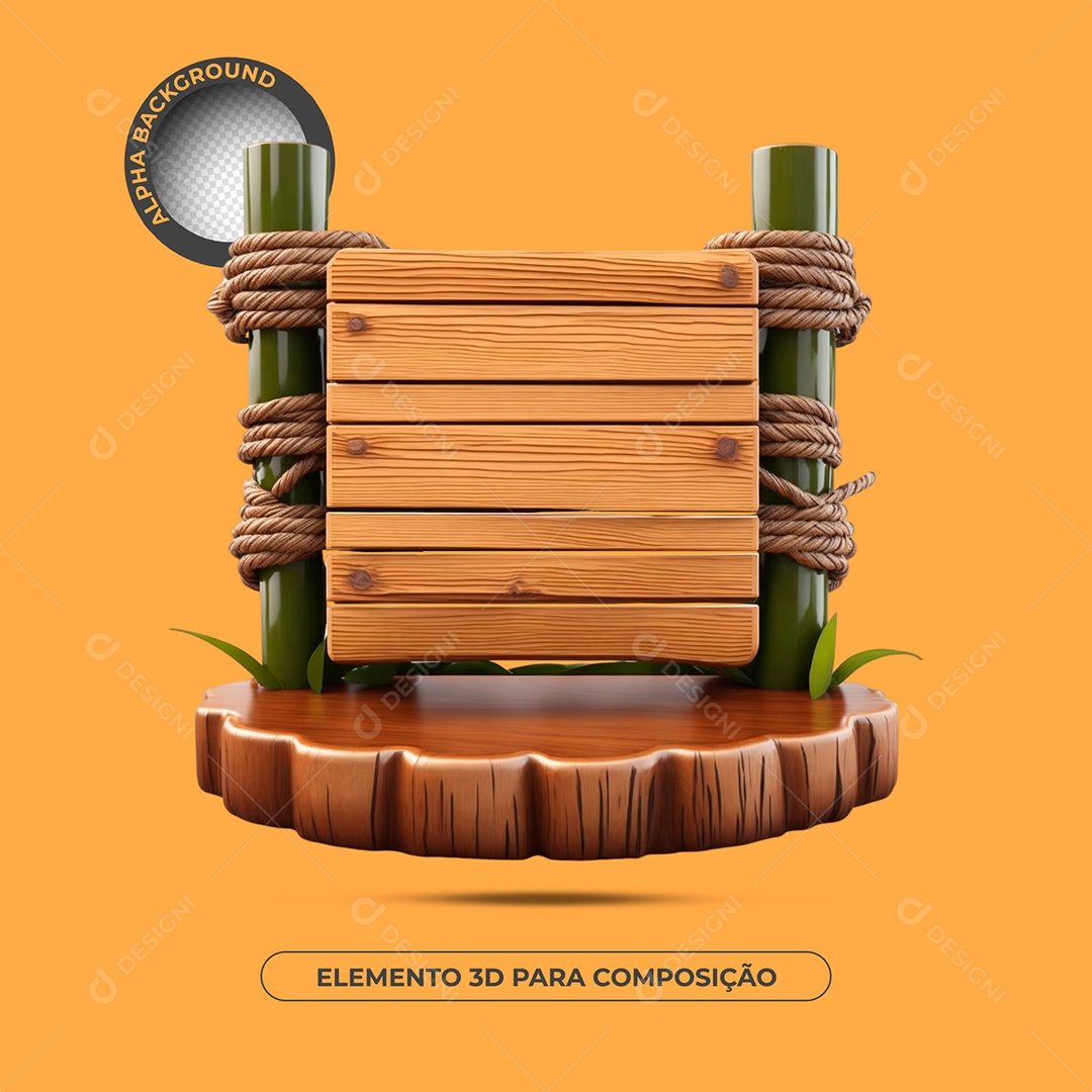 Placa e Pódio Elemento 3D Para Composição PSD