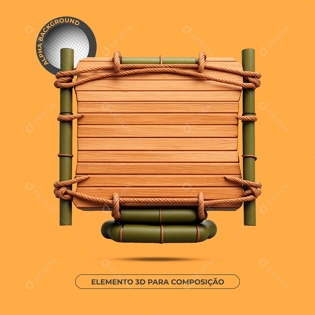 Painel De Bambu Elemento 3D Para Composição PSD