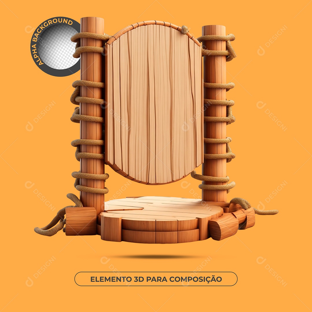 Painel e Pódio Elemento 3D Para Composição PSD