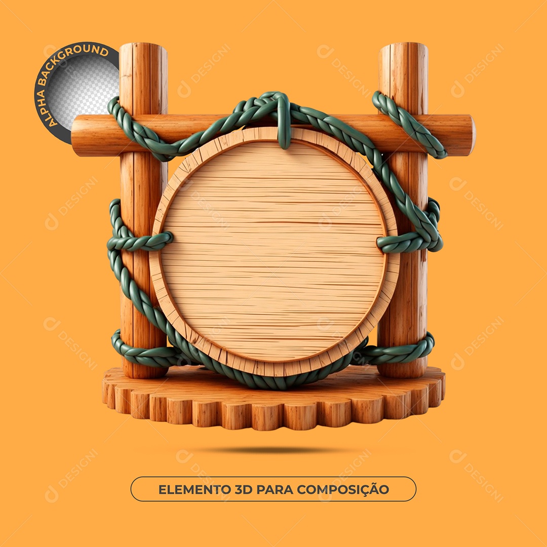 Painel De Bambu Elemento 3D Para Composição PSD