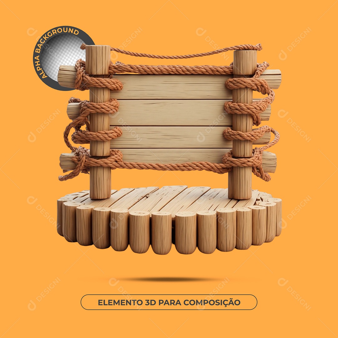 Placa e Pódio Elemento 3D Para Composição PSD