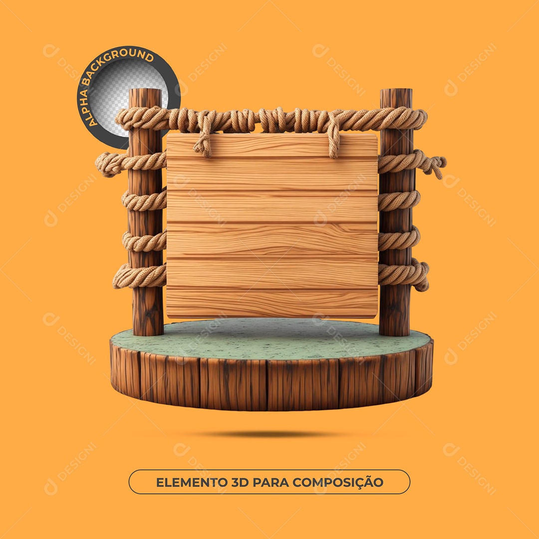 Placa e Pódio Elemento 3D Para Composição PSD