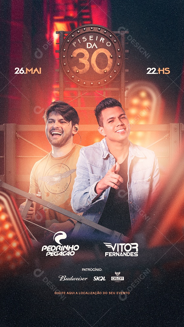 Story Show Piseiro Da 30 Flyer Social Media PSD Editável