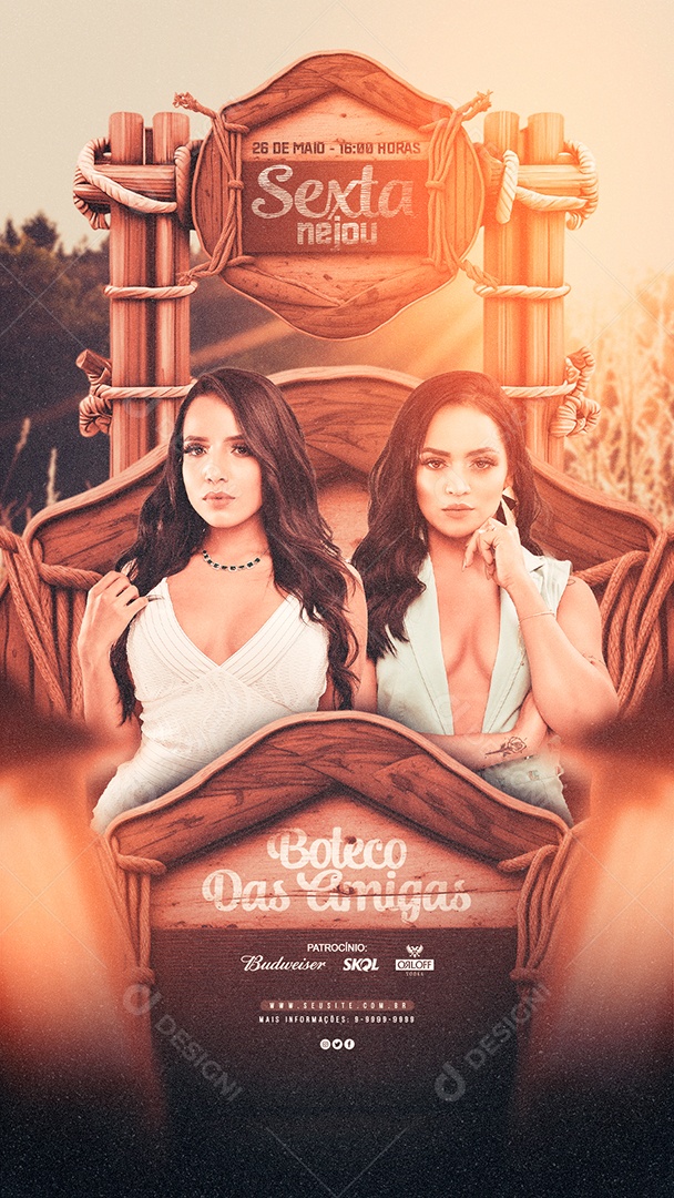 Story Flyer Boteco Das Amigas Social Media PSD Editável