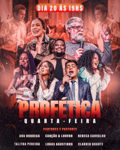 Flyer Dia 20 Profética Quarta Feira Social Media PSD Editavel