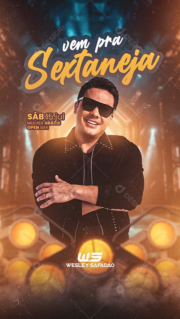 Story Vem Pra Sertaneja Flyer Wesley Safadão Social Media PSD Editável