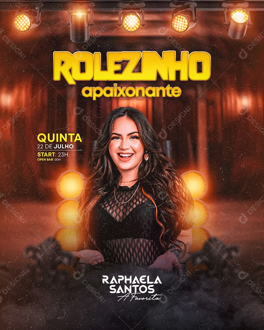 Rolezinho Apaixonante Flyer Raphaela Santos Social Media PSD Editável
