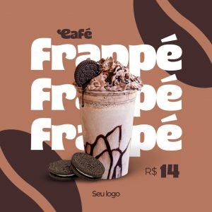 Café Frappé Promoção Social Media PSD Editável