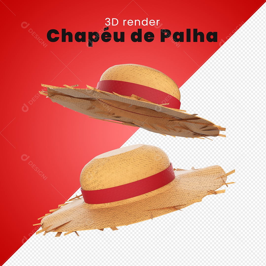 Chapéu De Palha São João Elemento 3D Para Composição PSD