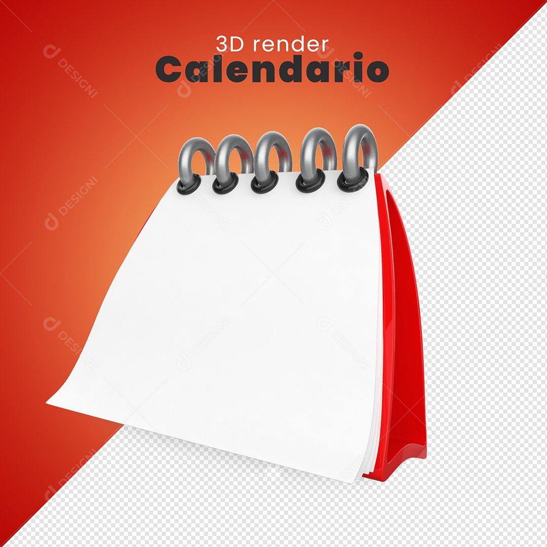 Elemento 3D Calendário Para Composição PSD