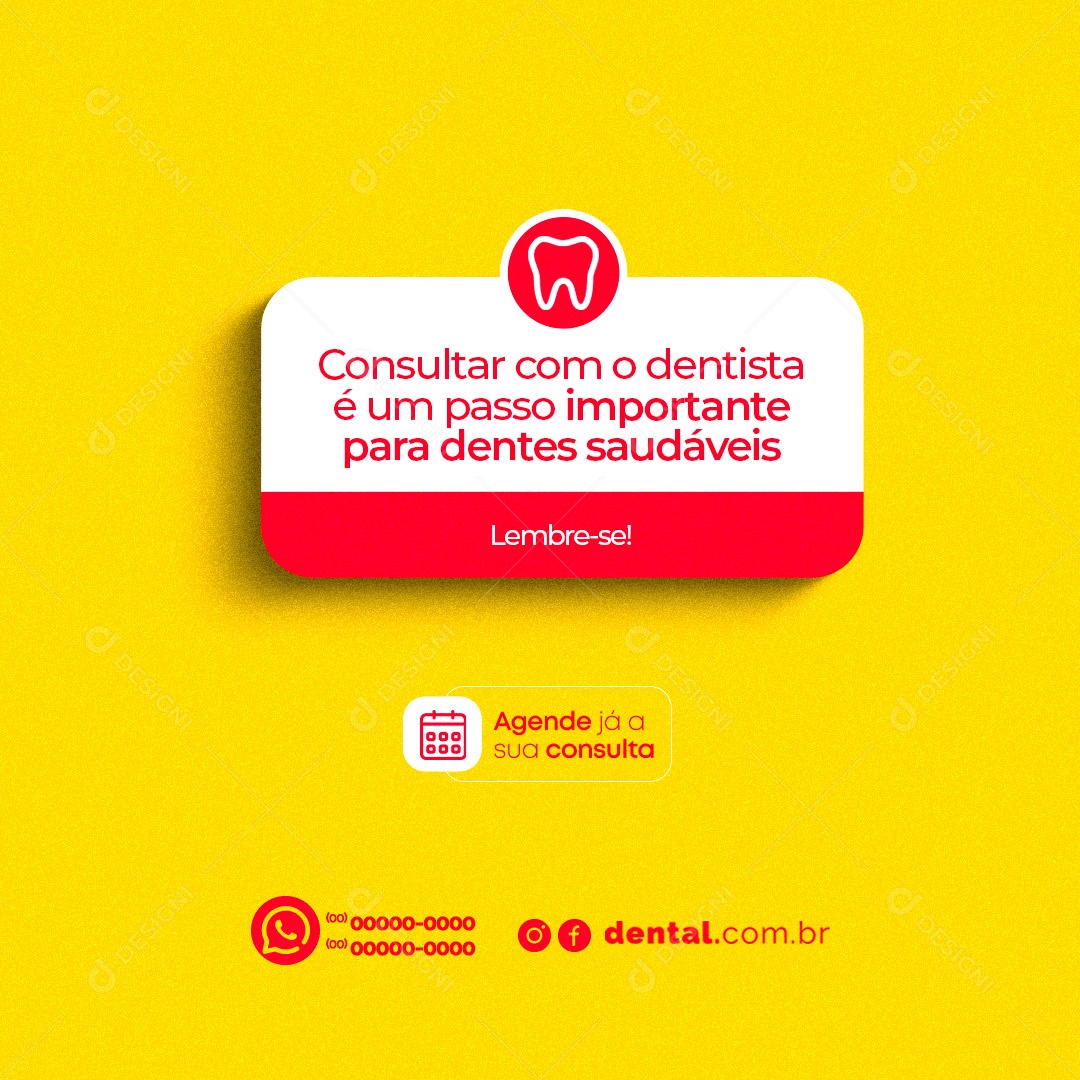 Agende Já A Sua Consulta Dentista Social Media PSD Editável