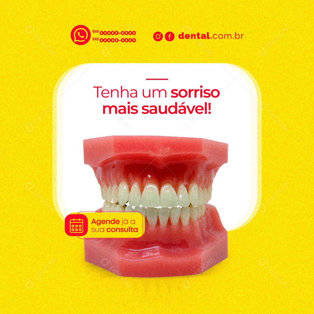 Tenha Um Sorriso Mais Saudável Dentista Social Media PSD Editável
