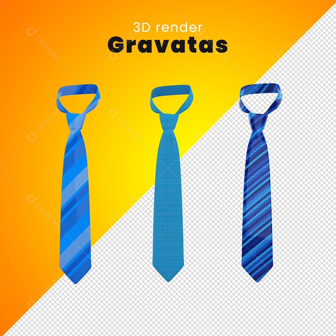 Gravatas Modelos Elemento 3D Para Composição PSD