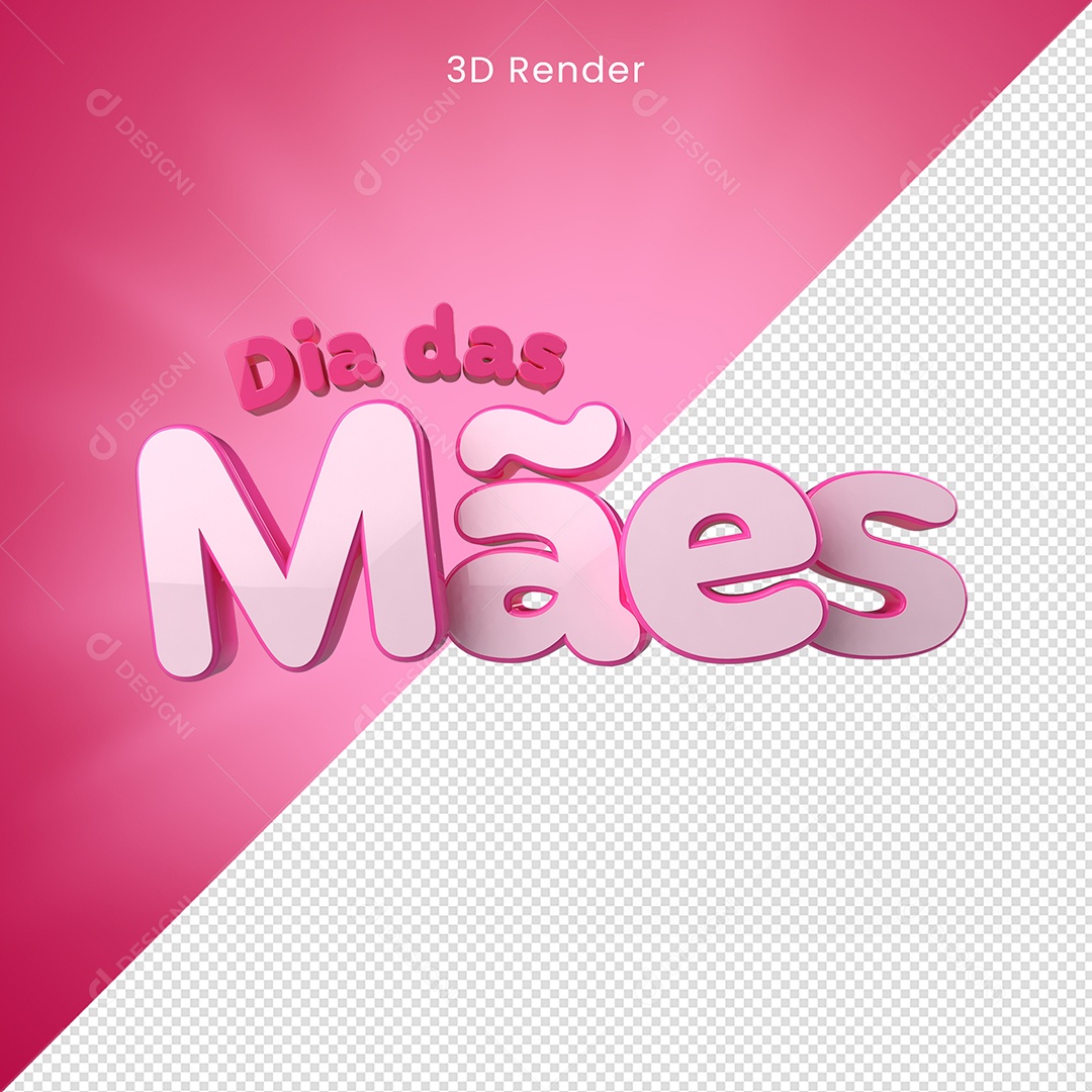 Texto 3D Dia Das Mães Para Composição PSD