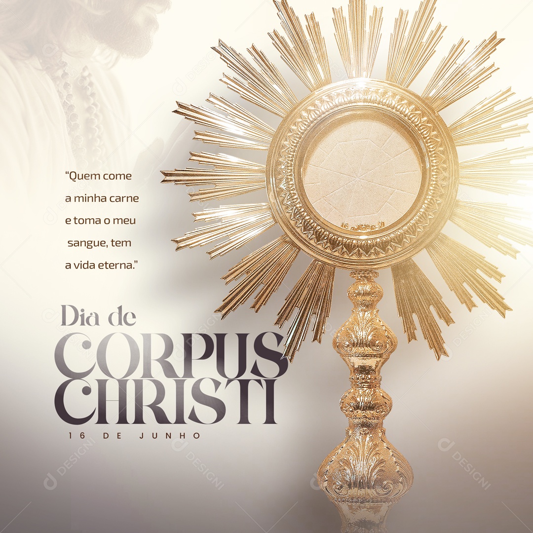 Corpus Christi 11 de Junho Paz Eucaristia Social Media PSD Editável