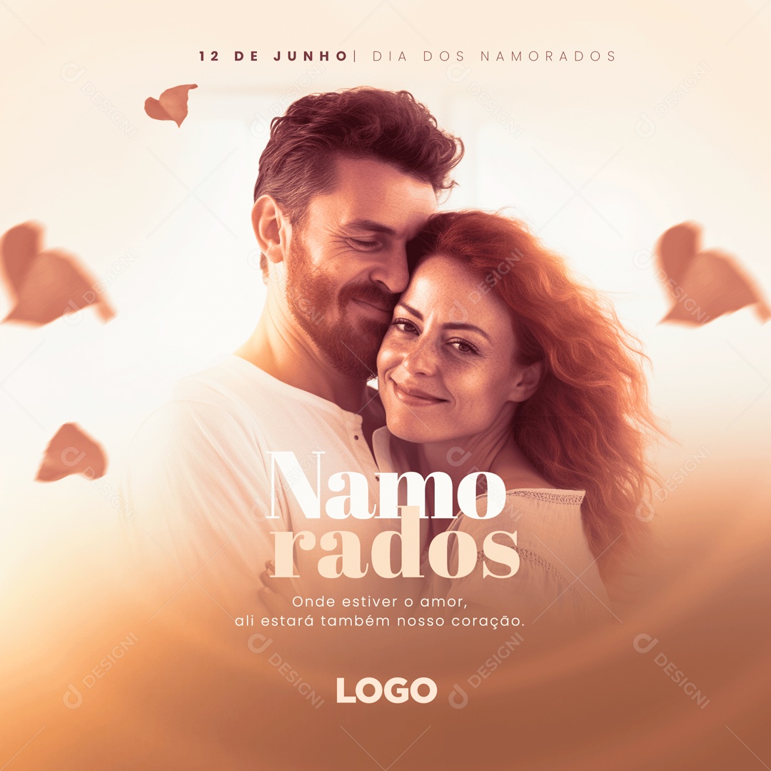 Dia dos Namorados Onde Estive Amor Ali Estará Nosso Coração Social Media PSD Editável