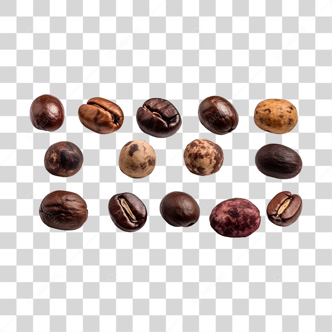 Grãos de café torrado PNG Transparente