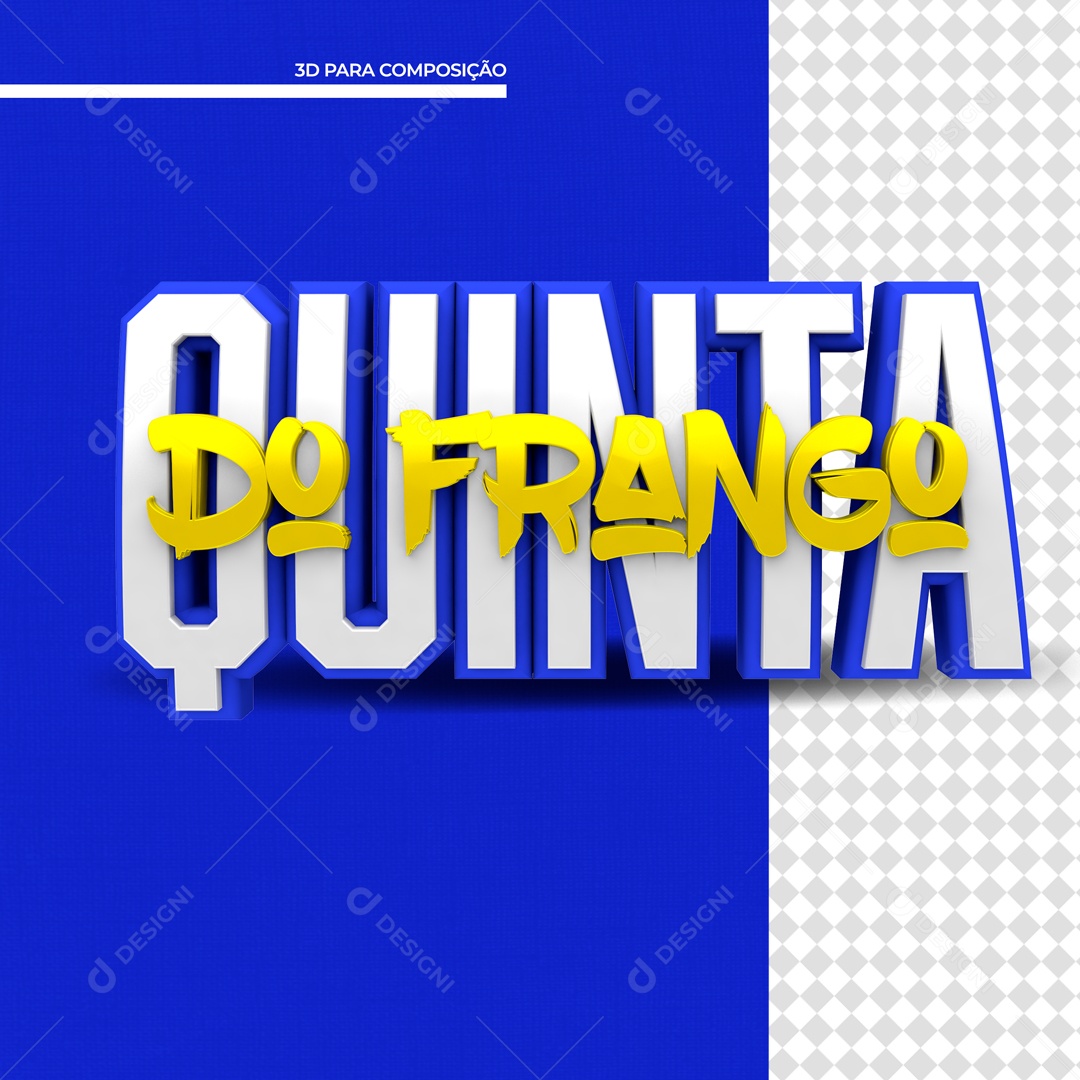 Texto 3D Quinta do Frango Para Composição PSD