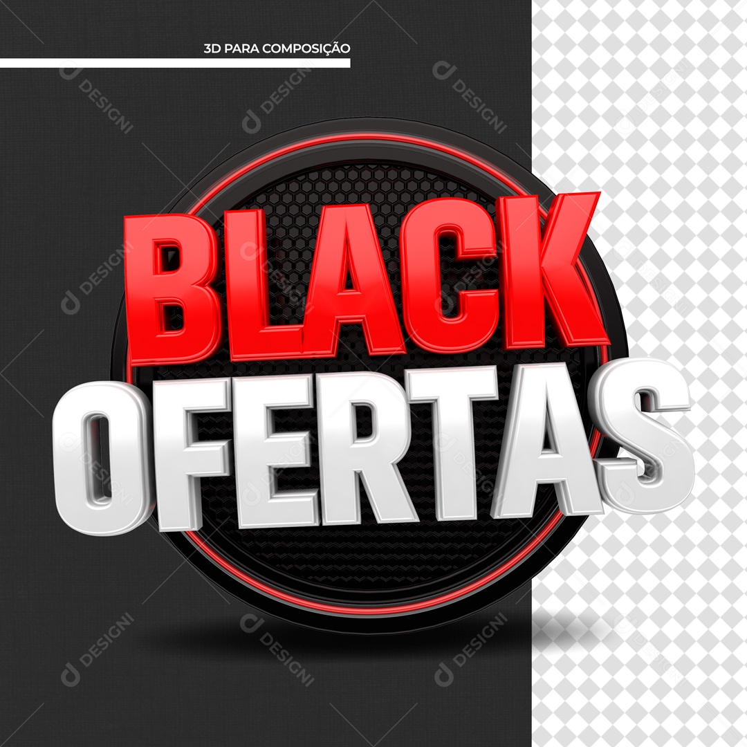Texto 3D Black Ofertas Para Composição PSD
