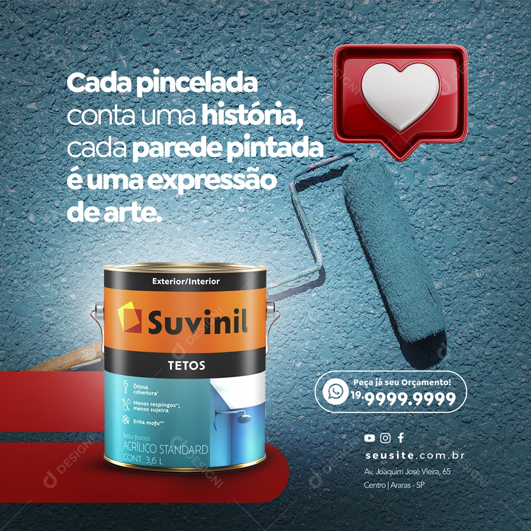 Cada Pincelada Conta Uma História Pintor Social Media PSD Editável