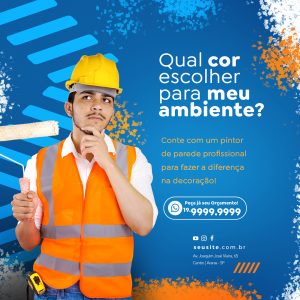 Qual Cor Escolher Para Meu Ambiente Pintor Social Media PSD Editável
