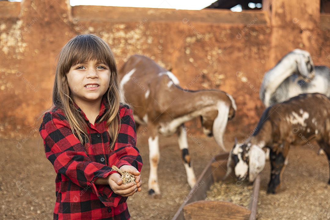 Linda garotinha sobre fazenda