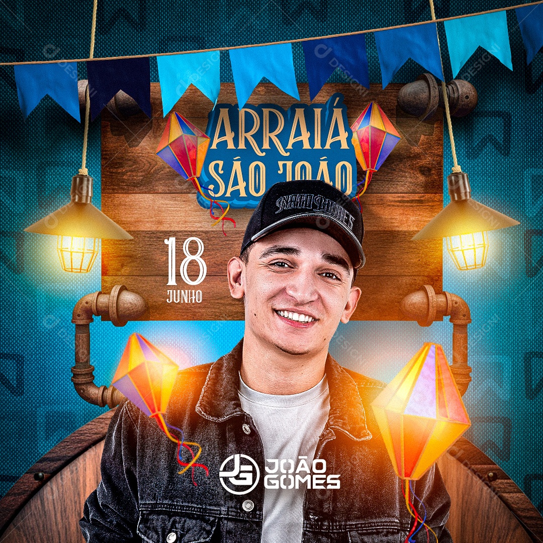 Arraiá São João 18 De Junho João Gomes Social Media PSD Editável
