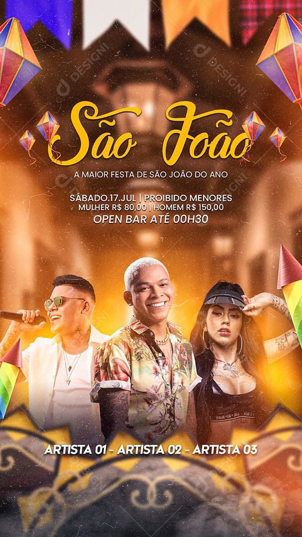 Story São João Artista Social Media PSD Editável