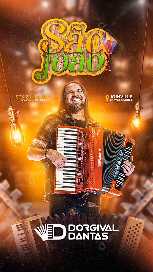 Story São João Flyer Dorgival Dantas Social Media PSD Editável