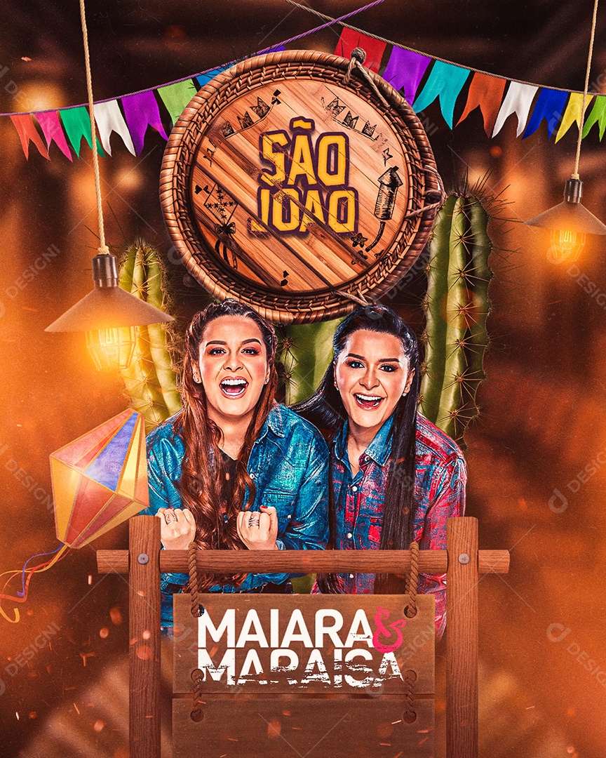 São João Flyer Maiara & Maraisa Social Media PSD Editável