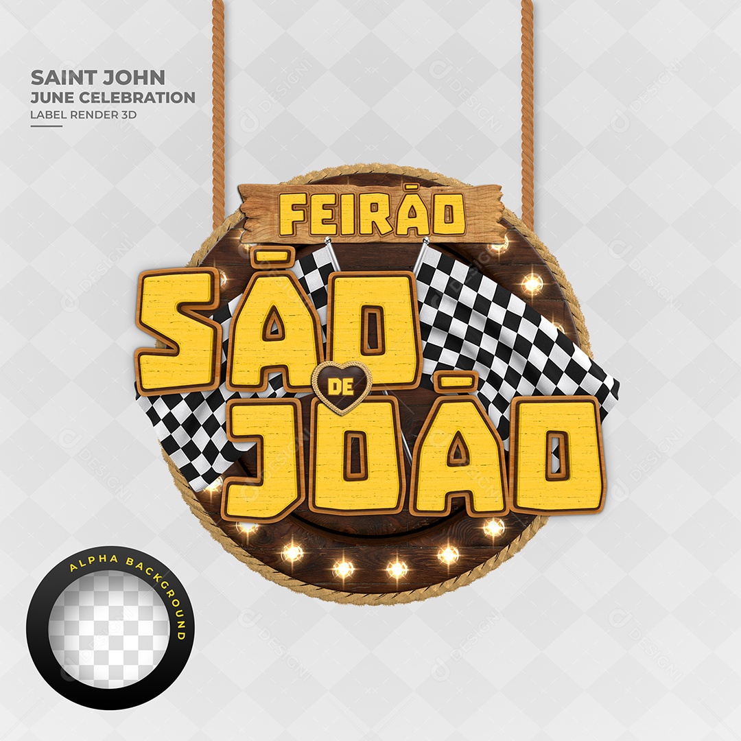 Elemento 3D Feirão São João Para Composição PSD