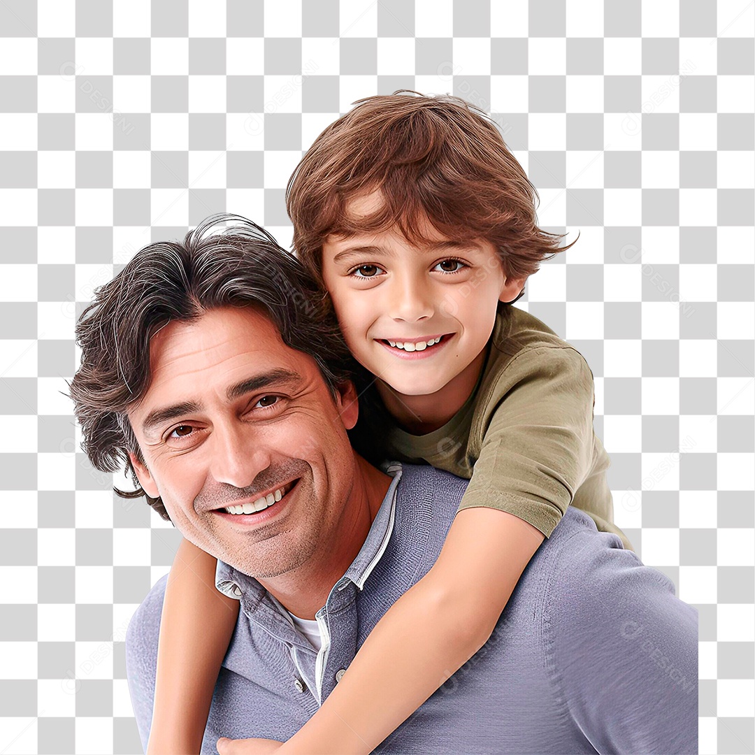 Pai e Filho Sorrindo PNG Transparente