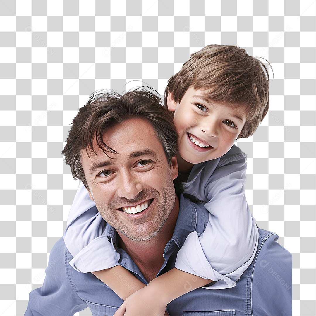 Pai e Filho Sorrindo PNG Transparente