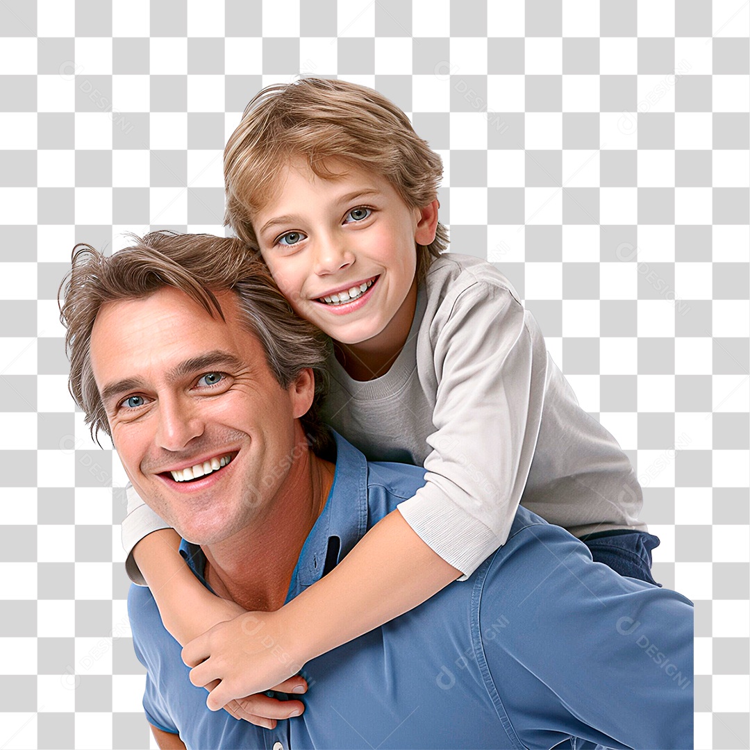 Pai e Filho Sorrindo PNG Transparente