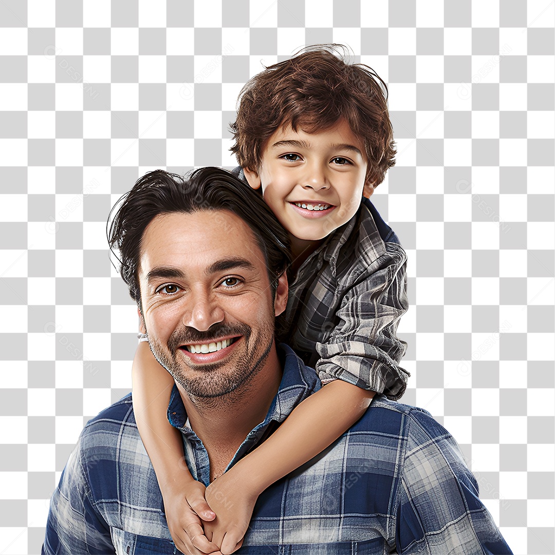 Pai e Filho Sorrindo PNG Transparente