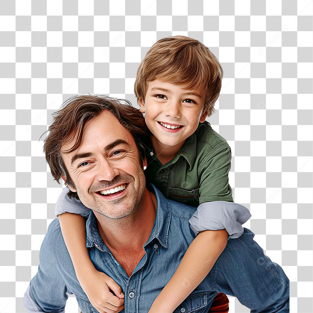 Pai e Filho Sorrindo PNG Transparente