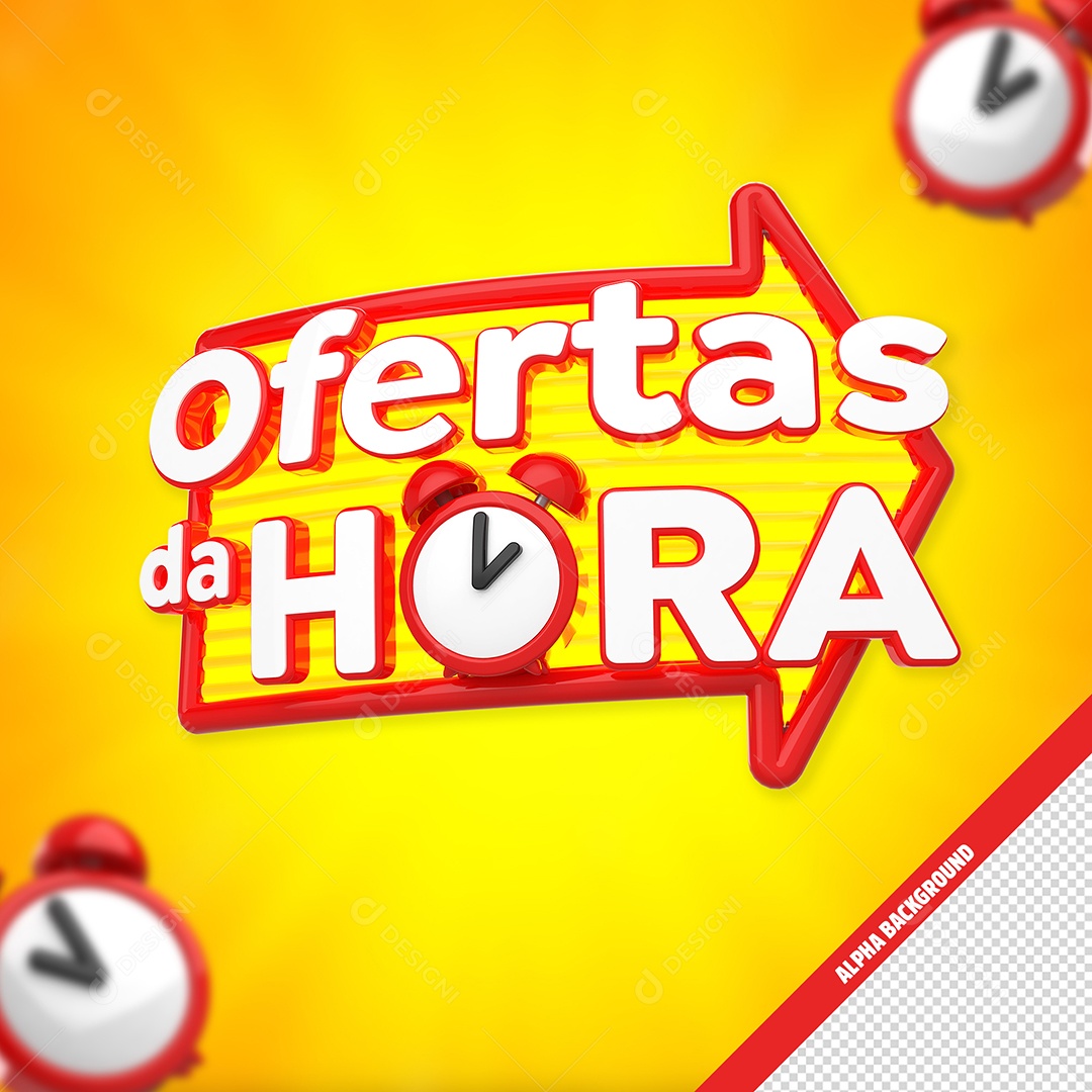 Ofertas Da Hora Selo 3D Para Composição PSD