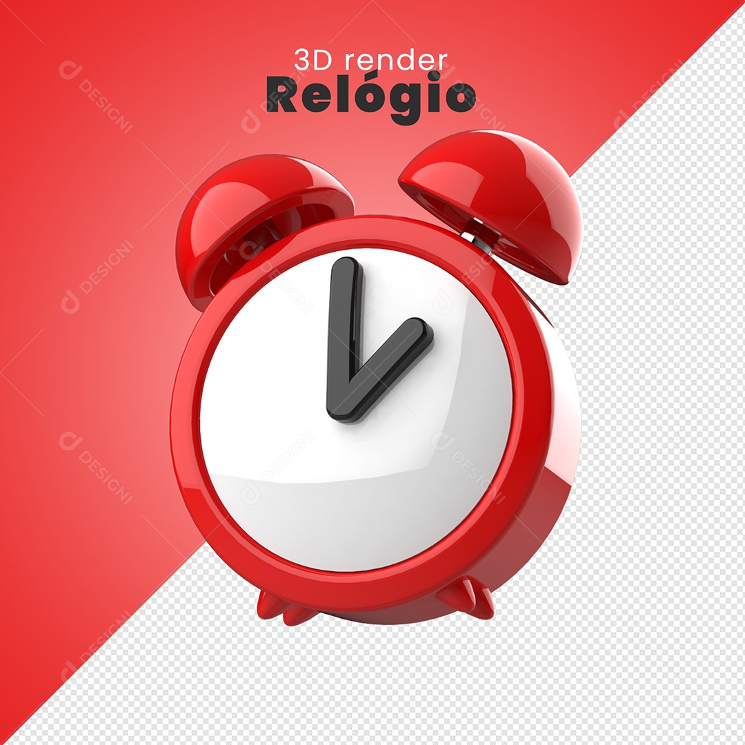 Relógio Alarme Elemento 3D Para Composição PSD