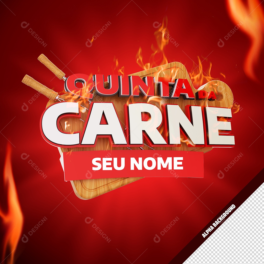Quinta Carne Selo 3D Para Composição PSD