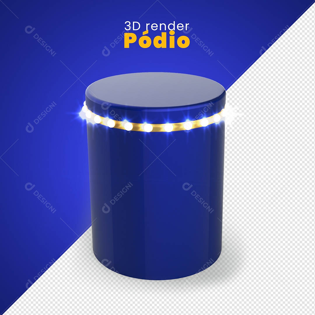 Pódio Azul Elemento 3D Para Composição PSD