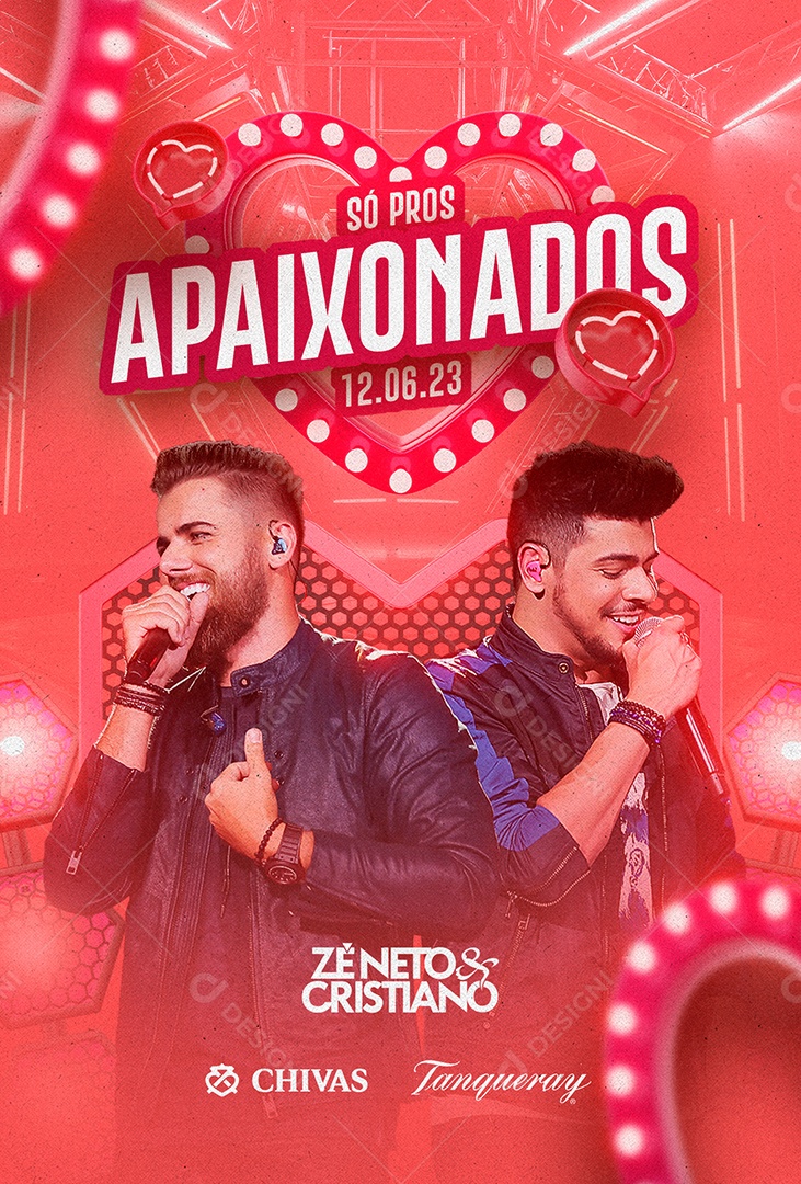 Só Pros Apaixonados Flyer Zé Neto & Cristiano Social Media PSD Editável