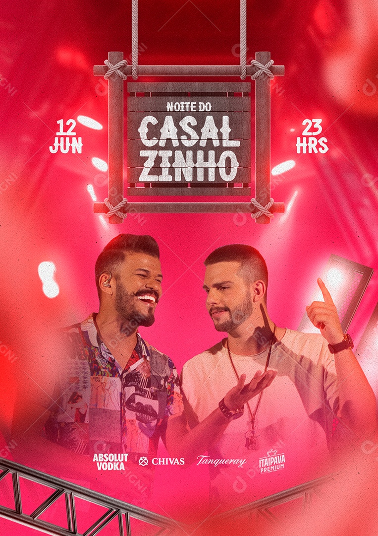Noite Do Casalzinho Flyer Ciro Netto e Manuel Social Media PSD Editável