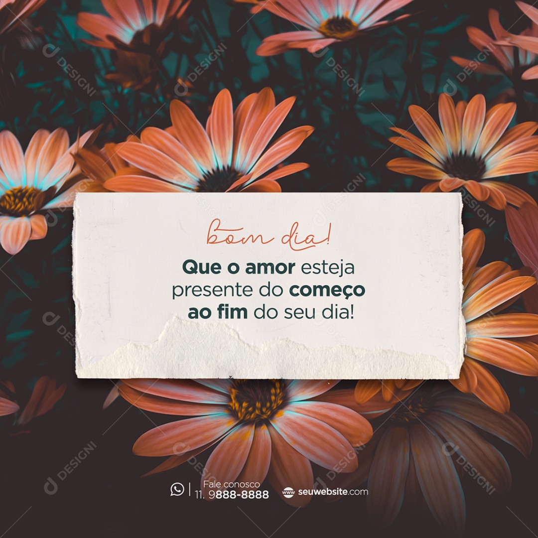 Frase Motivacional Bom Dia Social Media PSD Editável