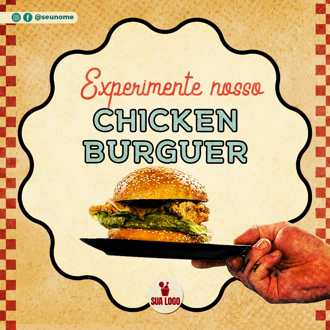 Try Our Editable Chiker Burguer Social Media PSD