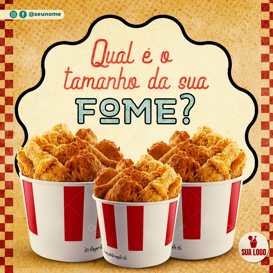 Qual o Tamanho da Sua Fome Social Media PSD Editável