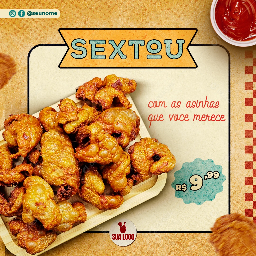 Sextou Com As Asinhas Que Você Merece Social Media PSD Editável