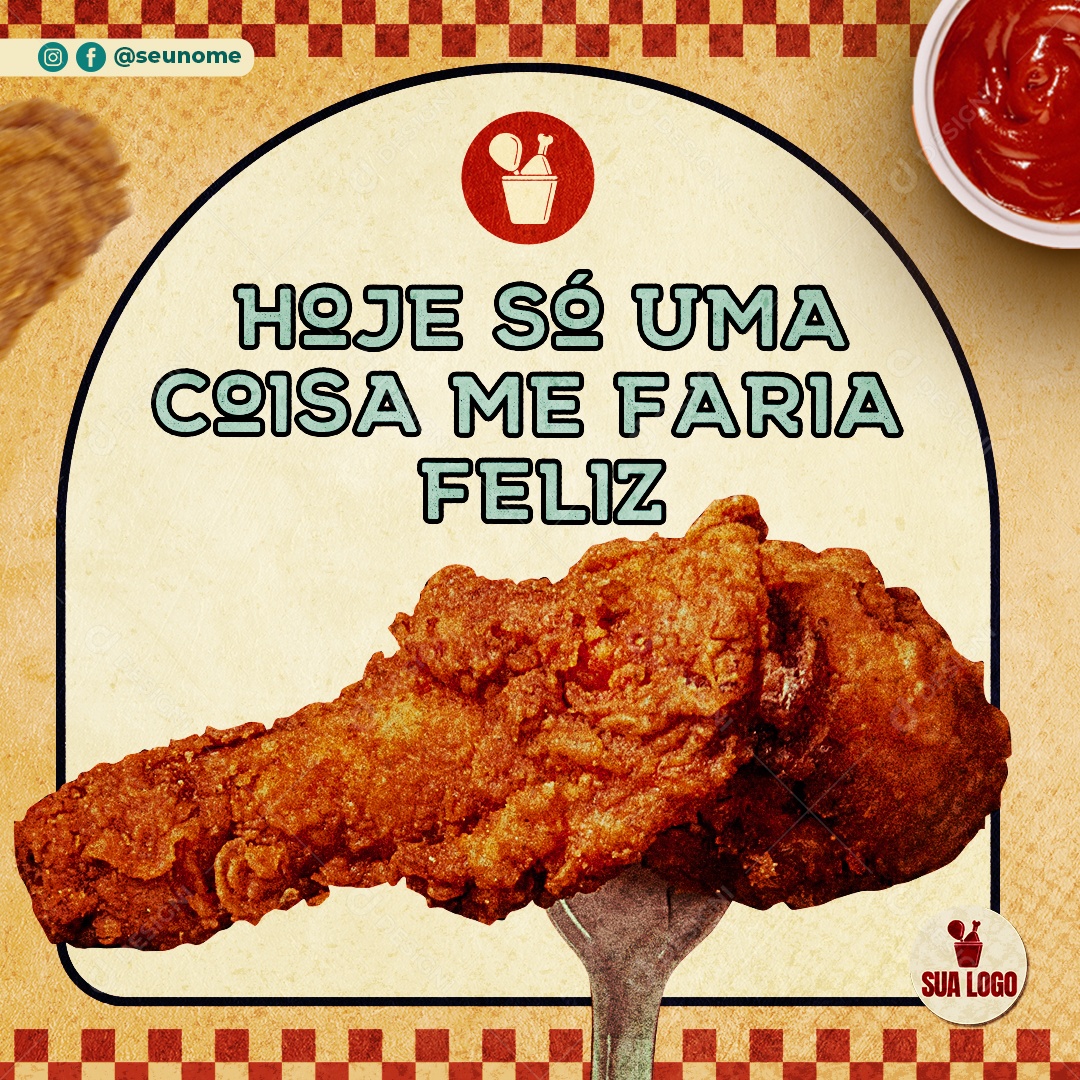 Hoje só Uma Coisa Me Faria Feliz Social Media PSD Editável