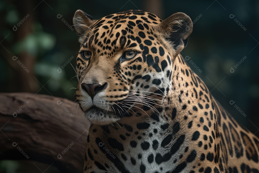 Onça olhando para a câmera fundo bonito gerado por IA