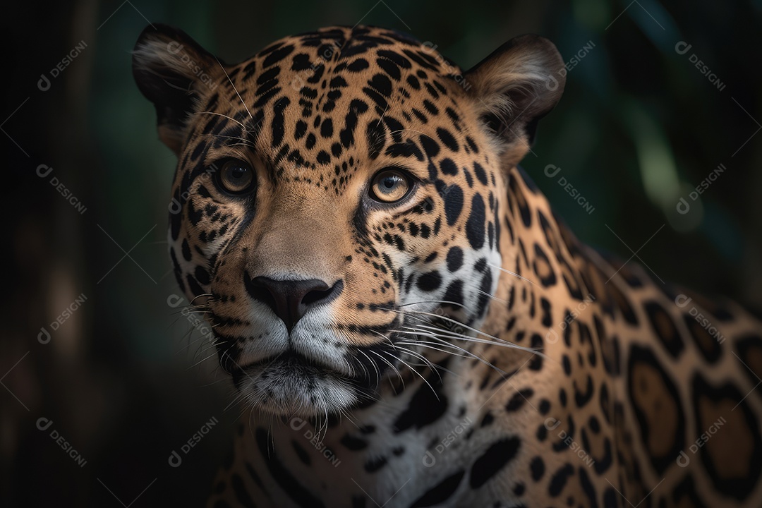 Onça olhando para a câmera fundo bonito gerado por IA